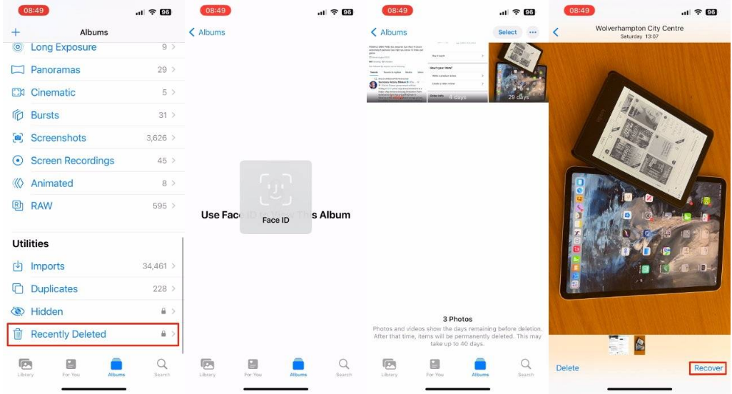 澄城苹果14维修分享 iPhone14 上恢复已删除的照片 