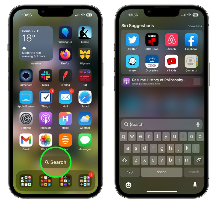 澄城苹果手机维修分享升级到 iOS 16 后，如何删除主屏幕上的搜索按钮 