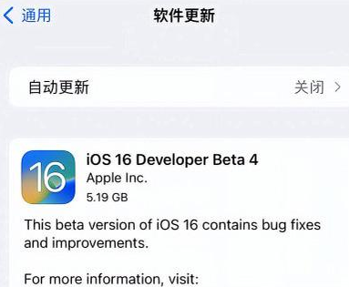 澄城苹果手机维修分享iOS16 Beta4 更新内容及升级建议 