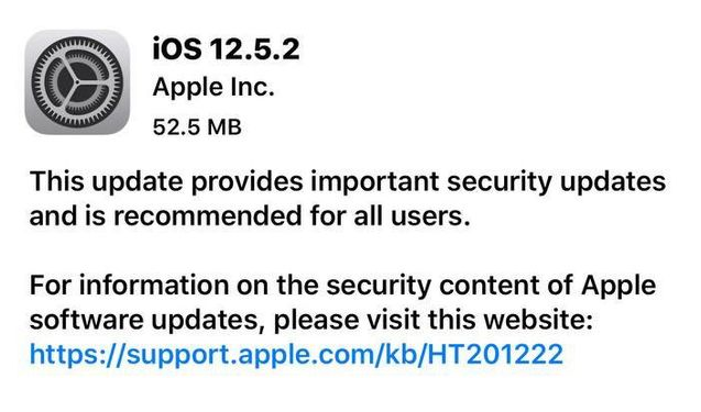 澄城苹果手机维修分享iOS12.5.2发布，建议所有老苹果用户安装 